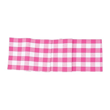 C&F Home Franklin Buffalo Check Gingham Plaid Woven Fuchsia Light Pink and White Cotton Table Run... | Amazon (US)