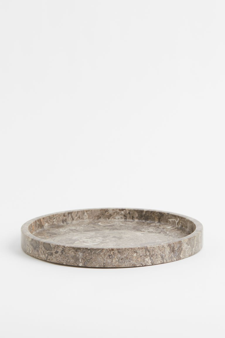 H & M - Round Marble Tray - Gray | H&M (US + CA)