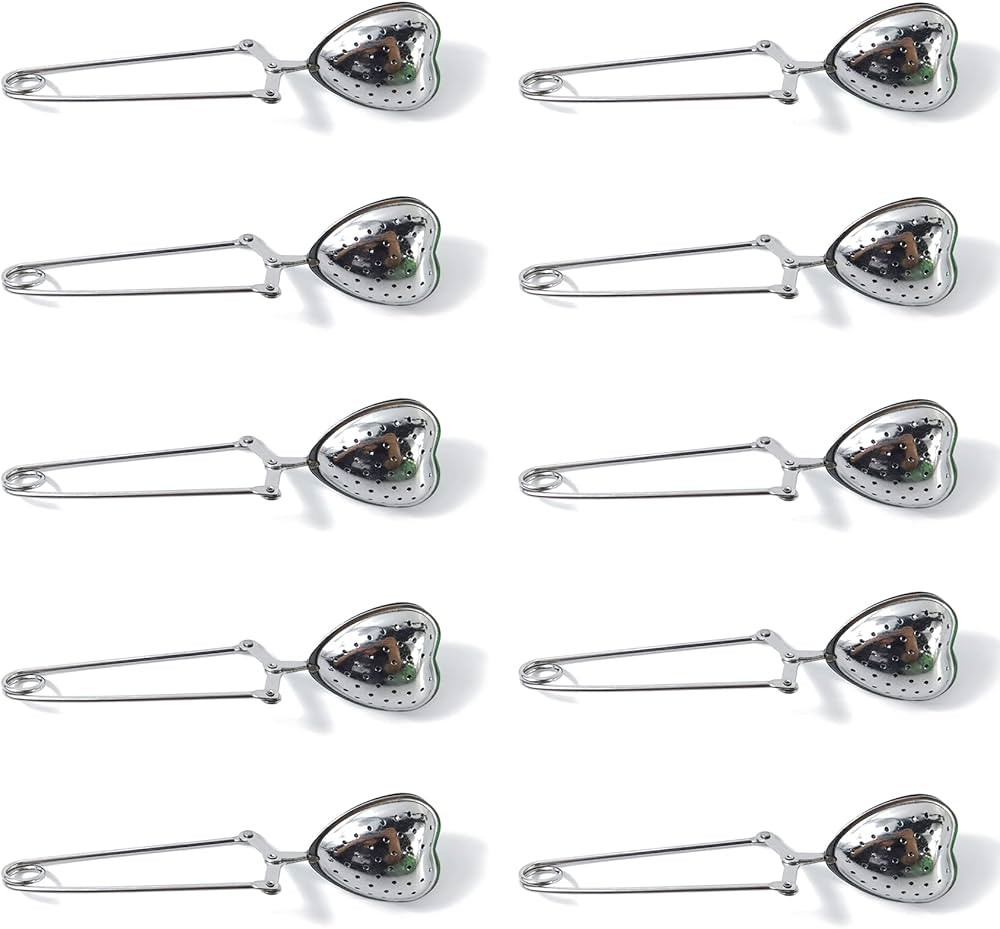 ROYHOO10PCS Stainless Steel Tea Filters Loose Leaf Tea Infuser Strainers Reusable Interval Diffus... | Amazon (US)