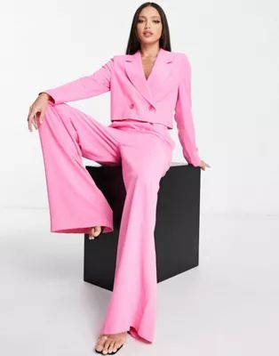 Flounce London Tall blazer and pants in pink | ASOS (Global)