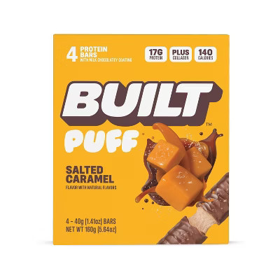 Built Bar Salted Caramel Puff Protein Bars - 17g Protein - 5.64oz/4ct | Target