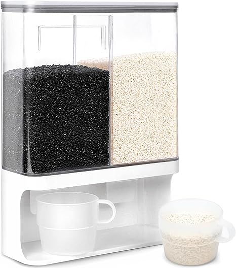Conworld Rice Dispenser Kitchen Organization, Laundry Detergent Dispenser.Wall-Mounted Dry Food S... | Amazon (US)