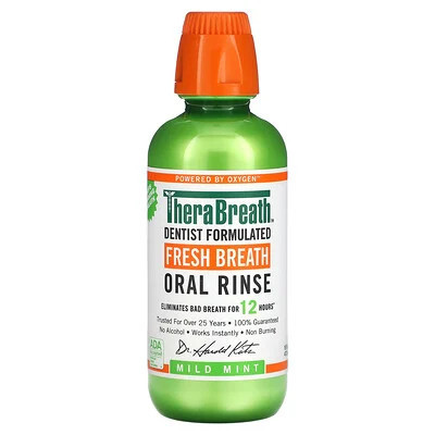 TheraBreath, Fresh Breath, Oral Rinse, Mild Mint, 16 fl oz (473 ml) | iHerb