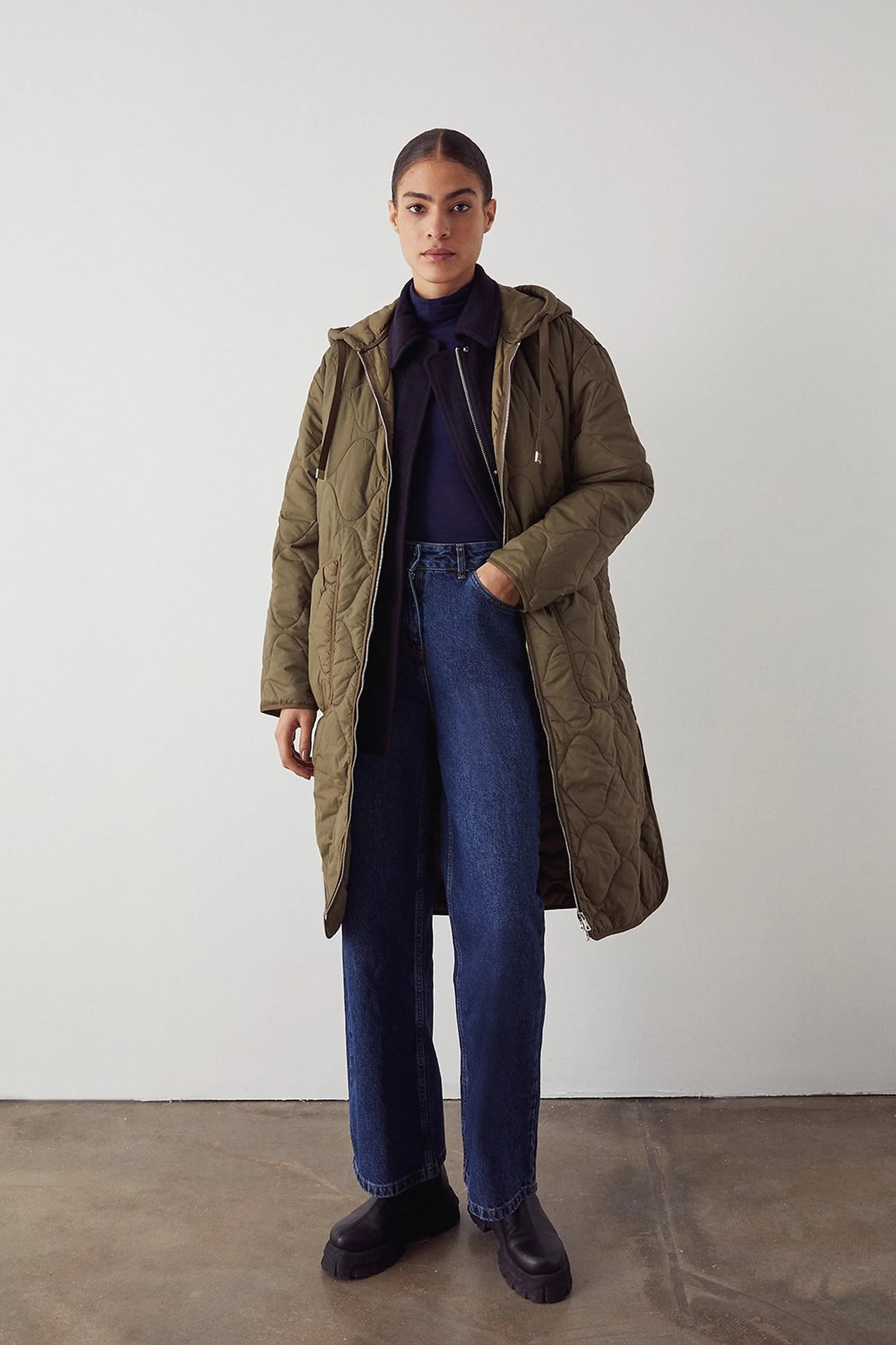 Longline Hooded Liner Jacket | Warehouse UK & IE