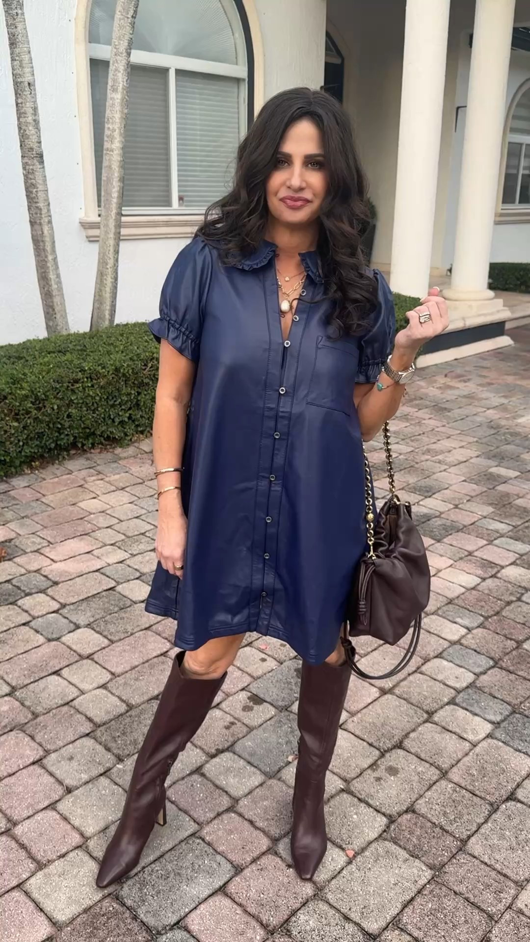 Faux leather dress is amazing ! Dress sm navy is a trending color for the season. 

#LTKOver40 #LTKSaleAlert #LTKSeasonal

#LTKSaleAlert #LTKOver40 #LTKootd