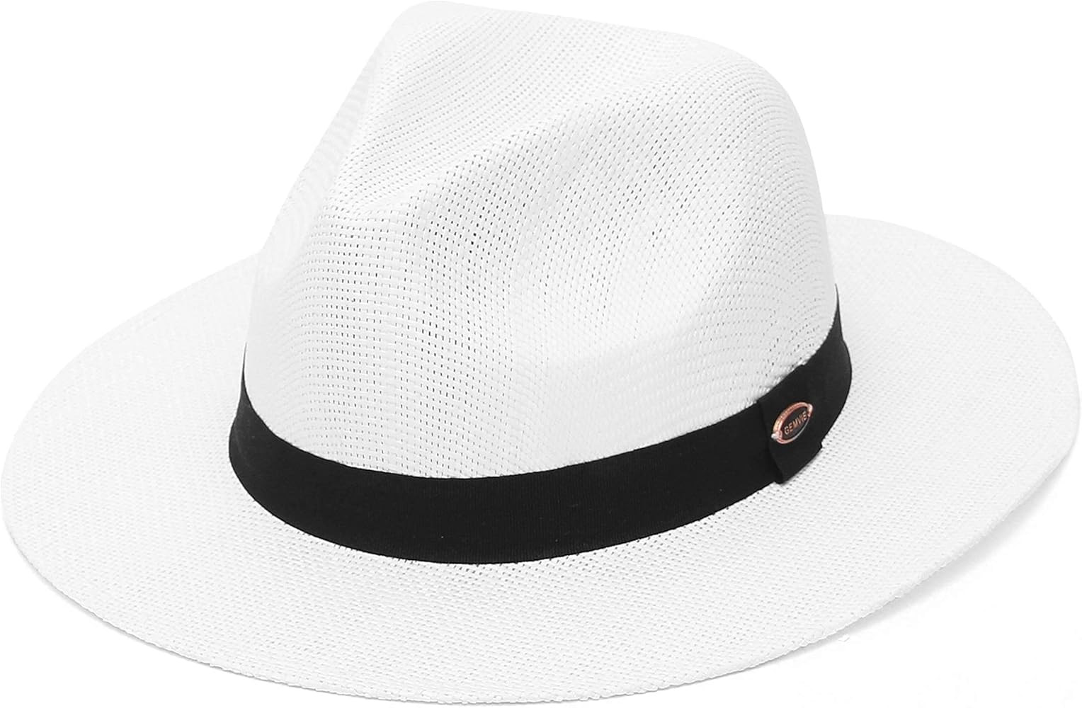 GEMVIE Straw Sun Hat for Men and Women Fedora Hat Straw Panama Hat for Summer Beach | Amazon (US)