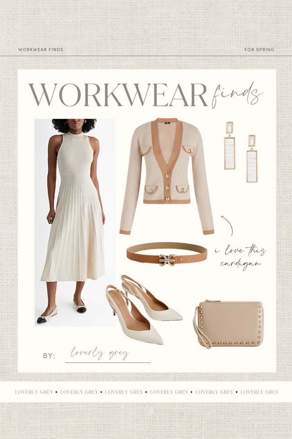 Loverly Grey Express workwear finds. I love this pleated dress and gold detail cardigan. 

#LTKSeasonal #LTKstyletip #LTKworkwear