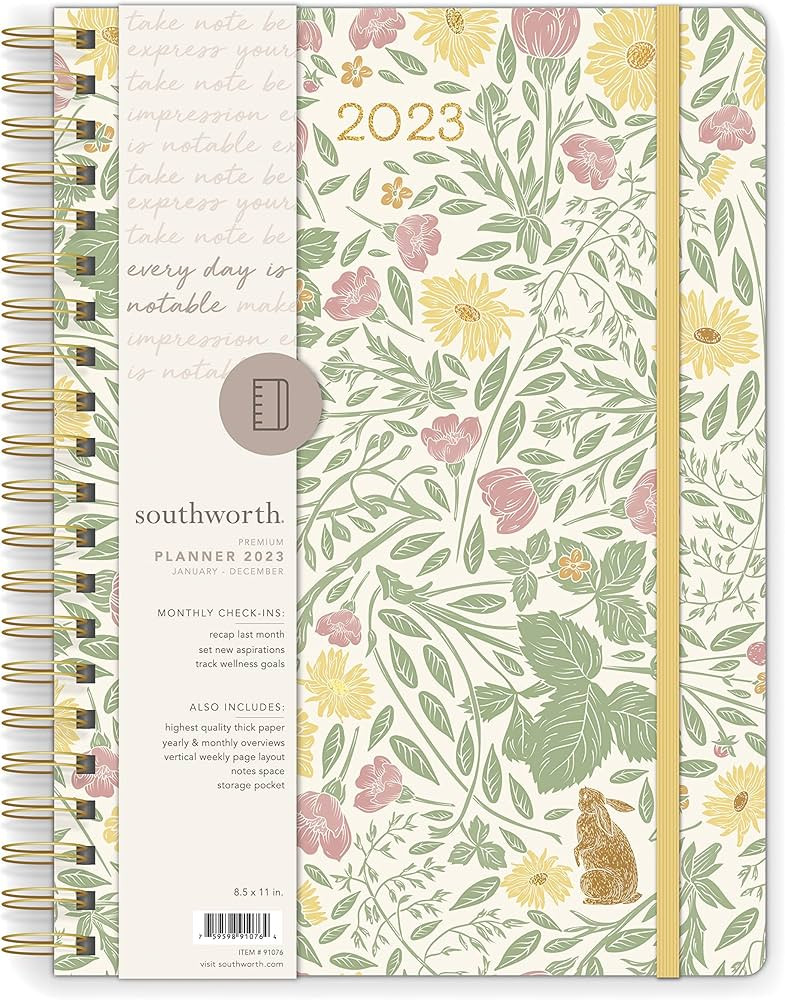 Southworth Planner (January 2023-December 2023), 8.5" x 11", Whimsical Prairie Floral, Premium 28... | Amazon (US)