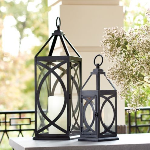Amalfi Outdoor Lantern Decorative Iron Candle Holder with Glass | Ballard Designs, Inc.