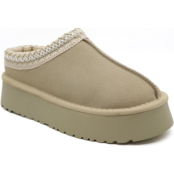 Women's Platform Mini Boots Slippers for Women Indoor Slippers Slip on Fur Fleece Lined Suede Sho... | Amazon (US)