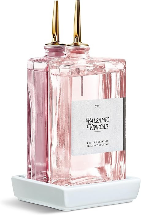 COOK WITH COLOR Olive Oil Dispenser Bottle - 2 Pk Glass Oil Dispenser for Kitchen - Condiment, Co... | Amazon (US)