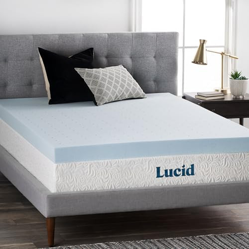 LUCID 4 Inch Gel Memory Foam Mattress Topper-Ventilated Design-Ultra Plush-Twin XL | Amazon (US)