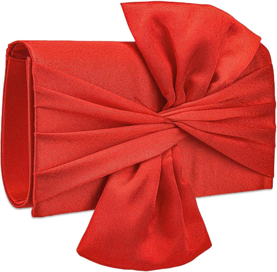 YYW Bow Clutch Purses for Women Evening Bag Formal Vintage Satin Handbags for Bridal Wedding Part... | Amazon (US)