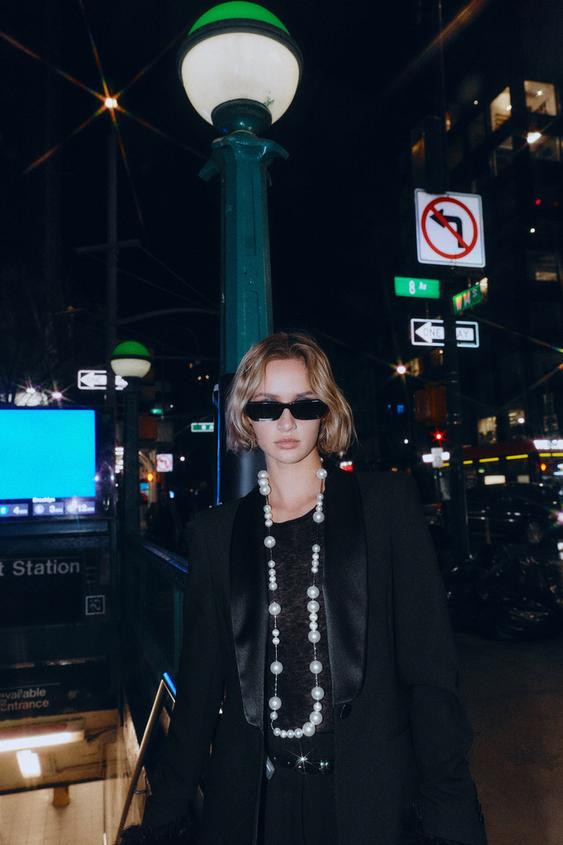 METAL CORD PEARL NECKLACE | Zara US