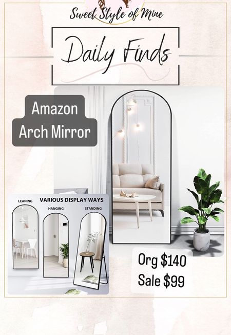 Full length free standing arch mirror from Amazon - on major sale! 🥳🫶

#LTKunder100 #LTKFind #LTKhome