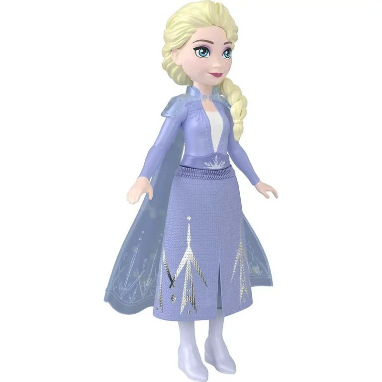 Disney Frozen Elsa Small Doll in Travel Look, Posable with Removable Cape & Skirt | Walmart (US)