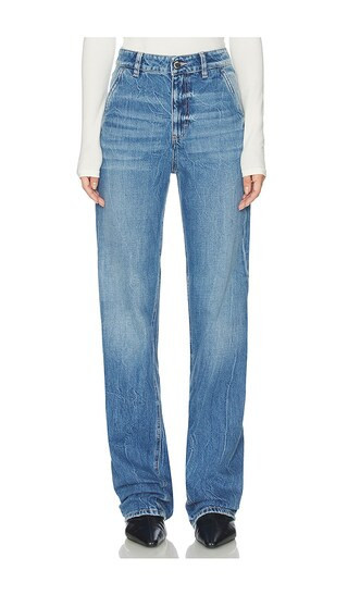 Icon Denim Annie Straight Jeans in Denim-Dark. - size 29 | Revolve Clothing (Global)