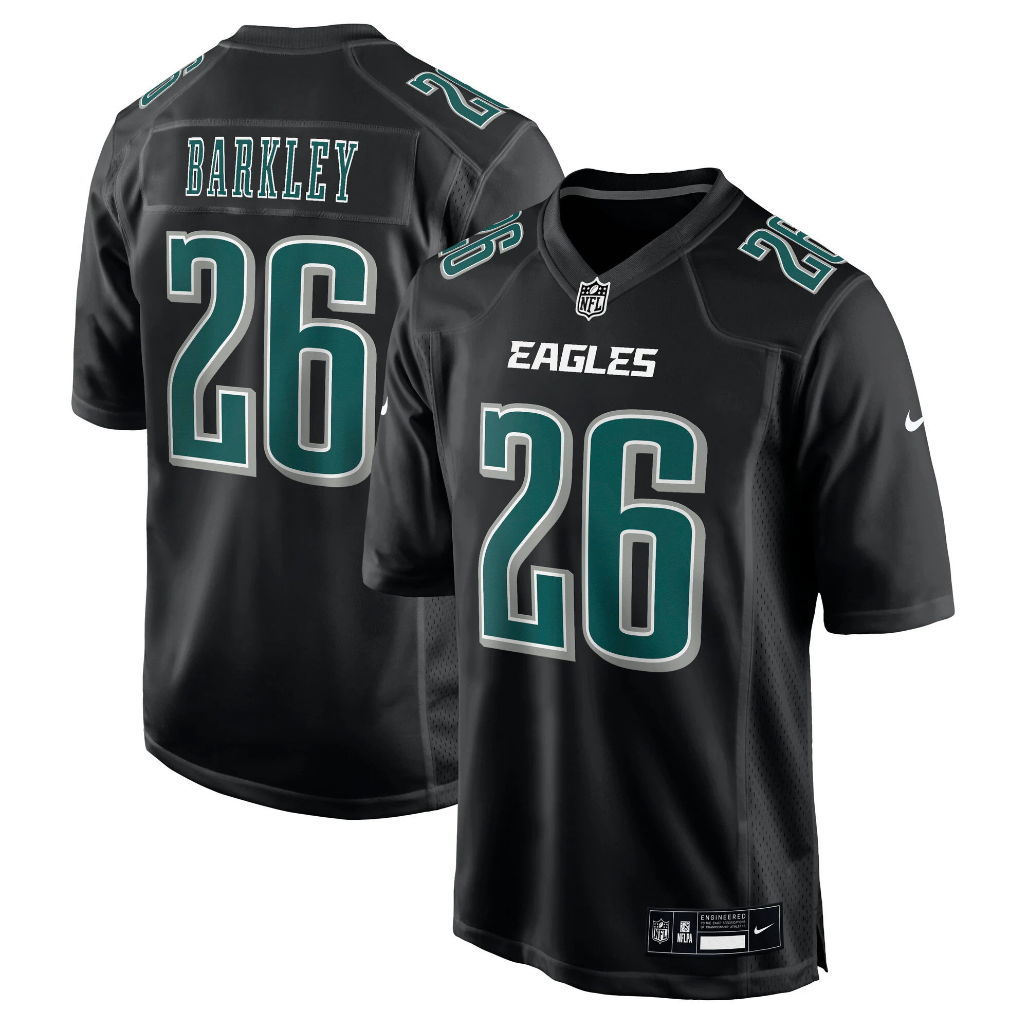 Men's Philadelphia Eagles Saquon Barkley Nike Carbon Black Fashion Game Jersey | NFL Shop