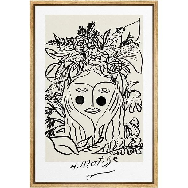 PixonSign Framed Canvas Print Wall Art Matisse Floral Nature Woman Portrait Abstract Shapes Illus... | Walmart (US)