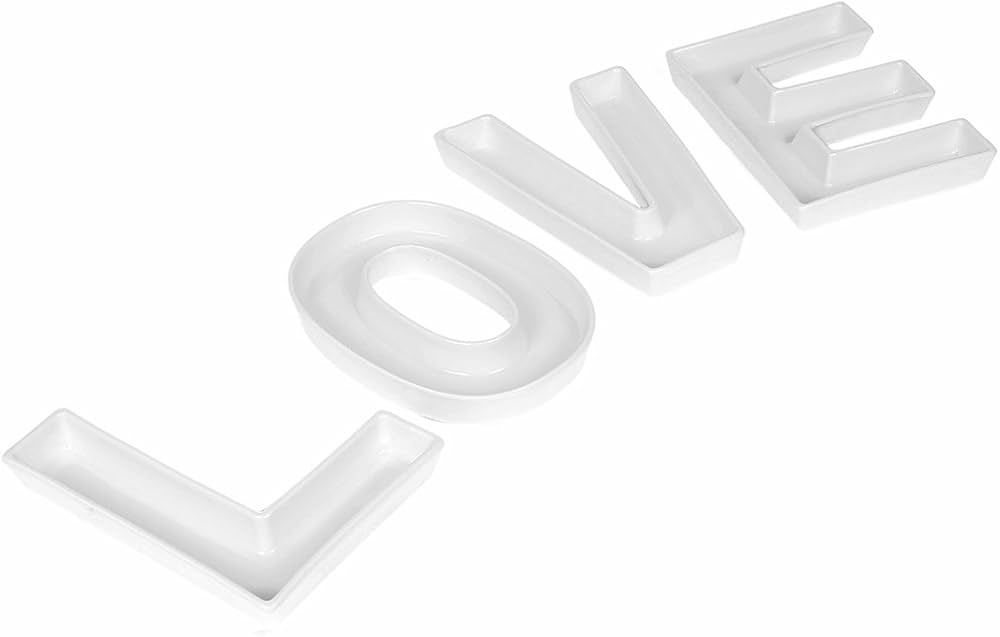 Coffeezone "LOVE" Decorative Ceramic Small Letter Candy Dish Wedding Party Decor (LOVE in 1 Set) | Amazon (US)