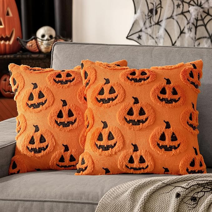 MIULEE Fall Halloween Throw Pillow Covers 18x18 Decorative Pumpkin Pattern Pillowcases Soft Plush... | Amazon (US)