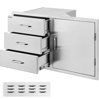 VEVOR Outdoor Kitchen Pull-Out Drawer 38.3-in W x 20.7-in D x 22.7-in H Modular Outdoor Kitchen C... | Lowe's