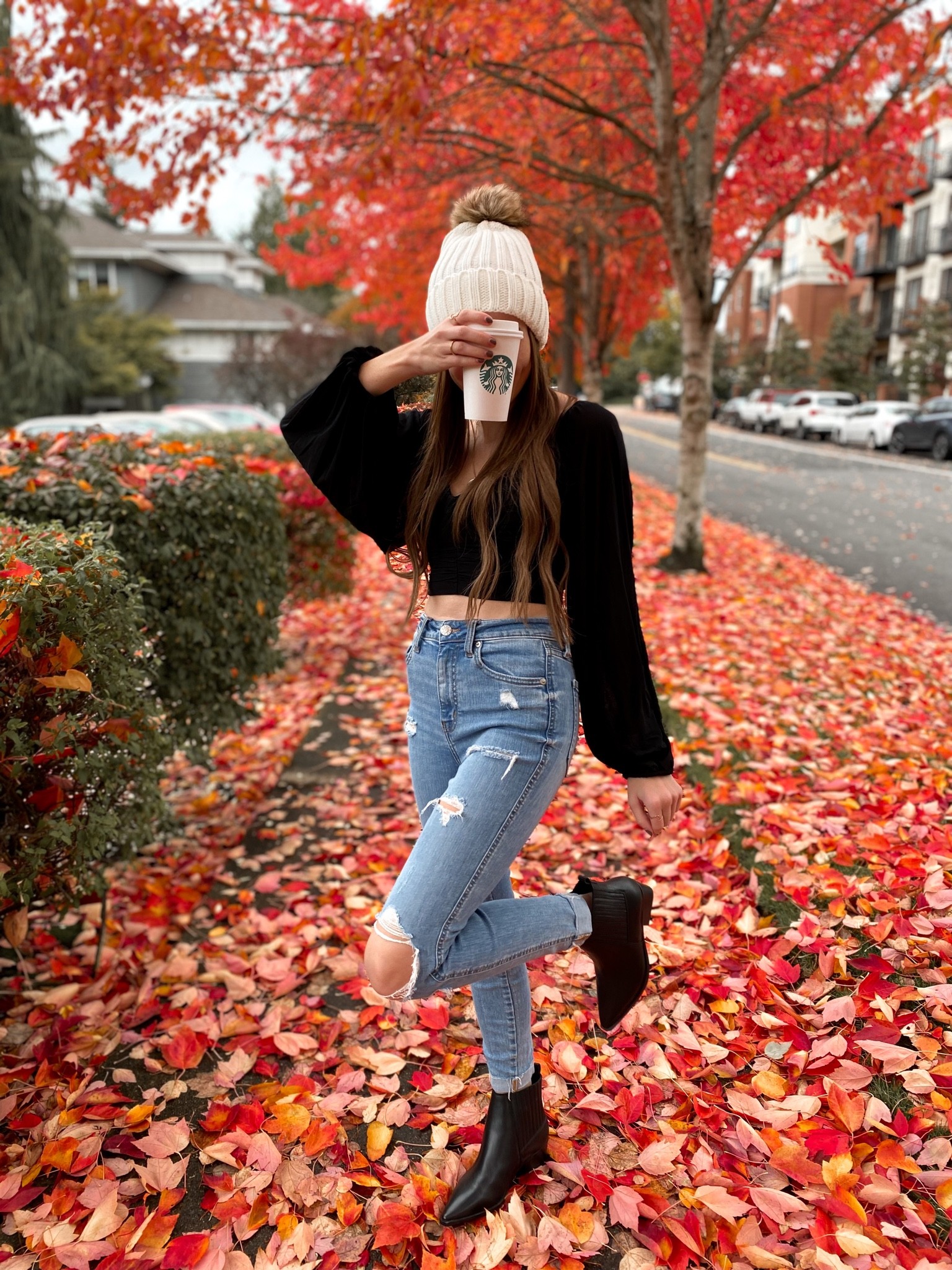 Fall outfit inspo // crop top + beanie from Petal + Pup (wearing a size 2 in the top / runs small) / ankle booties are marc fisher from Nordstrom fits tts 

#LTKshoecrush #LTKSeasonal #LTKstyletip