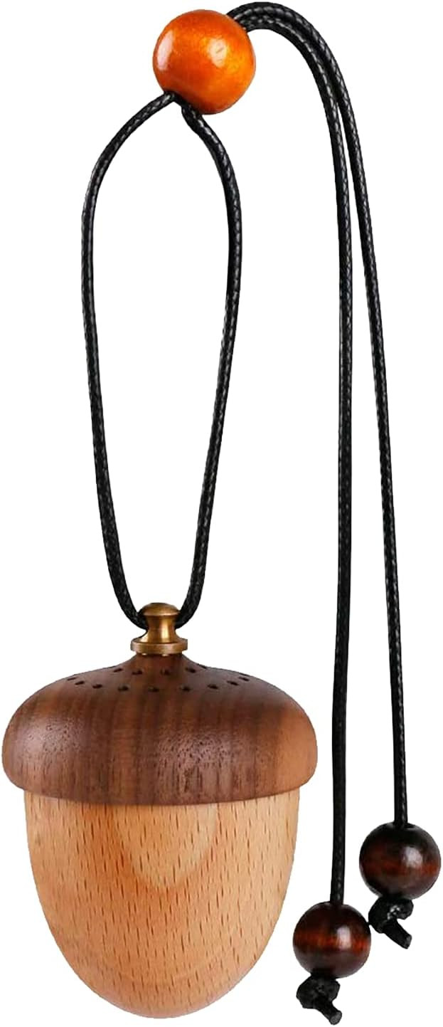 Essential Oil Car Diffuser, Wooden Acorn Decor Cute Car Diffuser Air Freshener, Hanging Aromather... | Amazon (US)