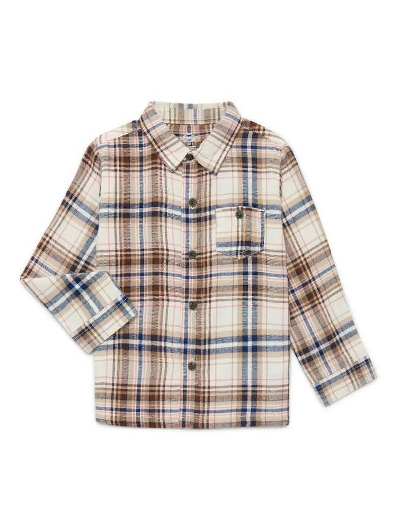 Wonder Nation Toddler Boys Flannel Shirt, Sizes 12M-5T | Walmart (US)