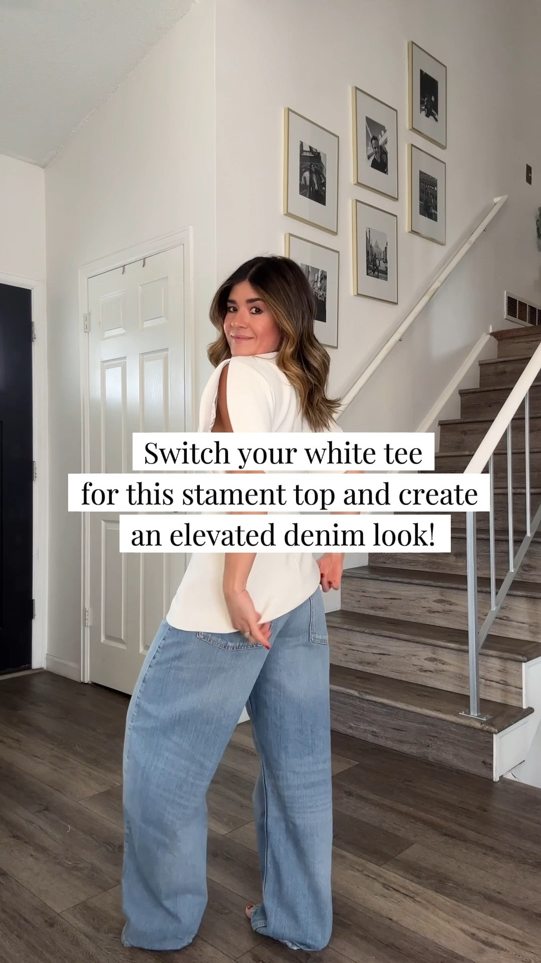 The perfect white top to wear those elevated denim looks that work from day to night! 
Top size xs
Jeans size US 4. They run big, do not size up

#LTKootd #LTKgrwm #LTKWorkwear