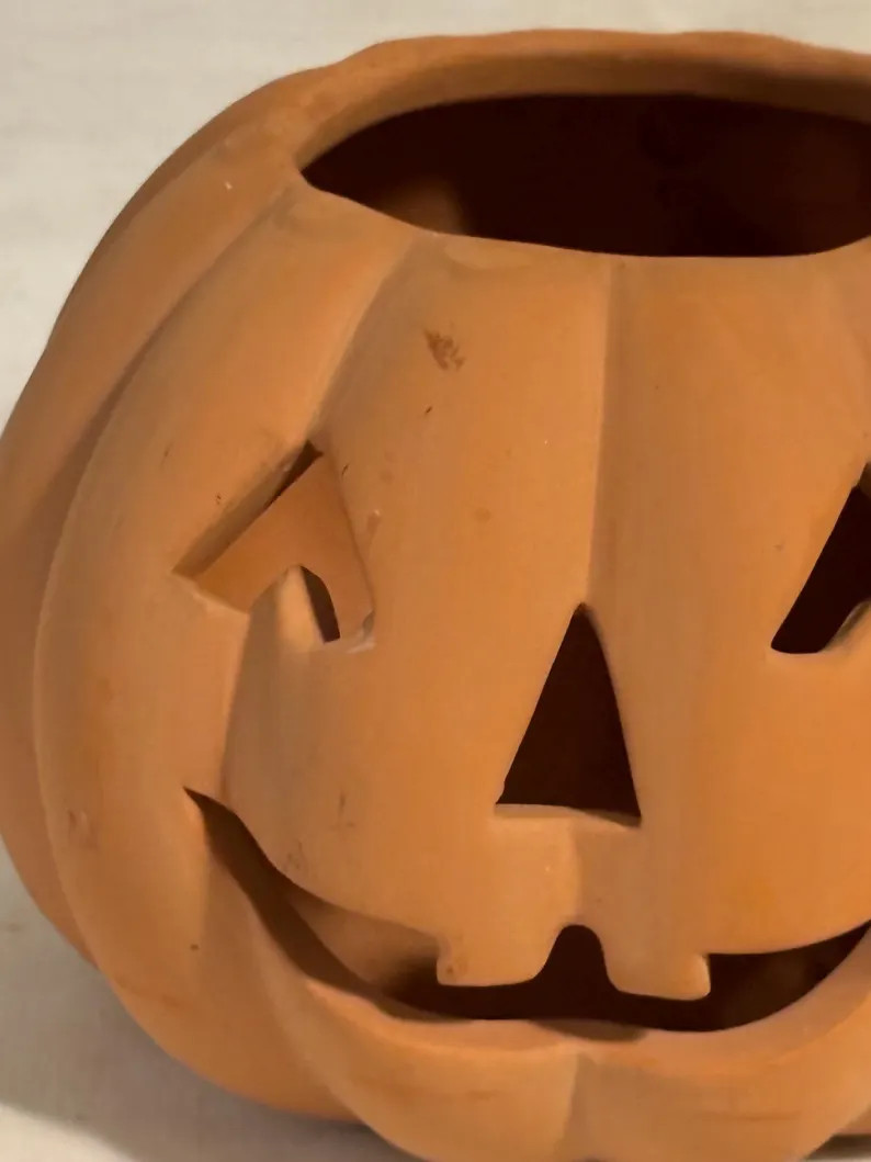 Vintage Halloween Terra Cotta Jack O Lantern - Etsy | Etsy (US)