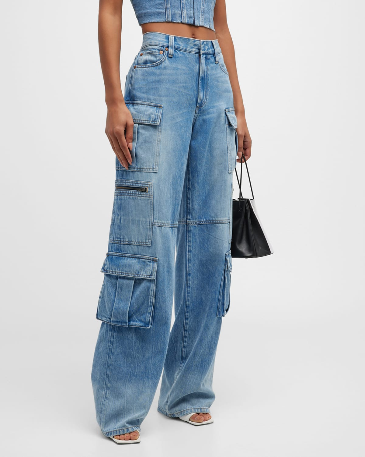 Cay Baggy Denim Cargo Pants | Neiman Marcus