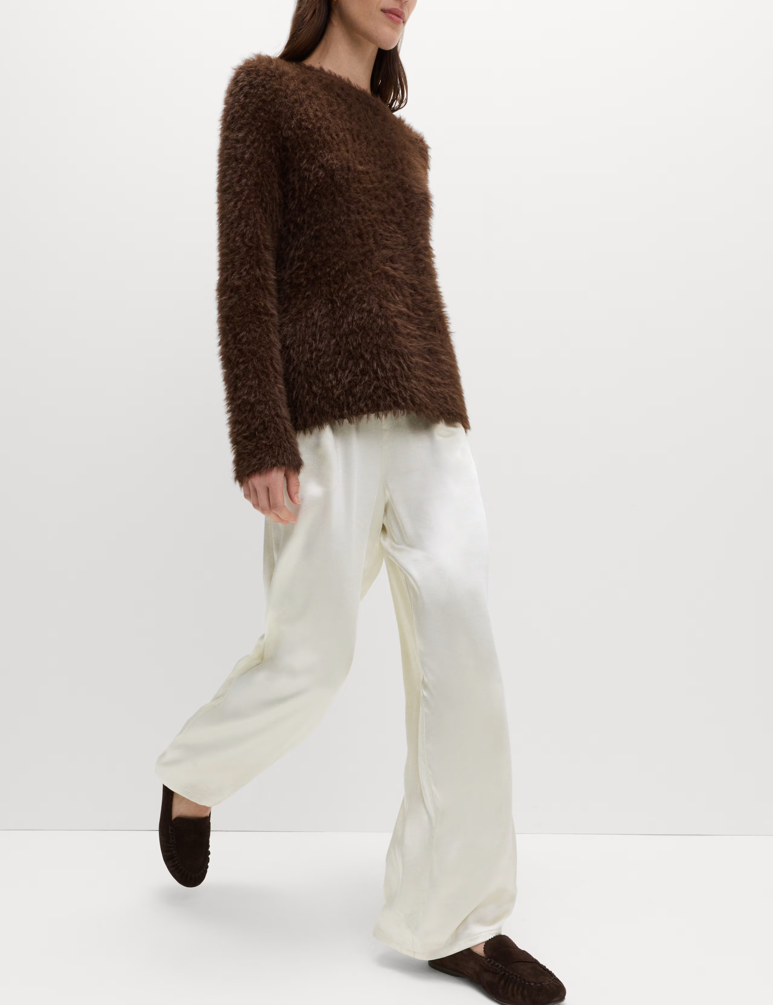 Satin Drawstring Wide Leg Trousers | Marks & Spencer (UK)