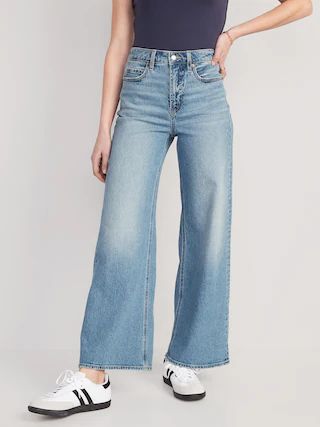 Extra High-Waisted A-Line Wide-Leg Jeans for Women | Old Navy (CA)