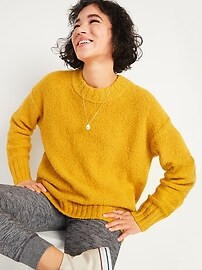 Cozy Oversized Crew-Neck Sweater for Women | Old Navy (US)