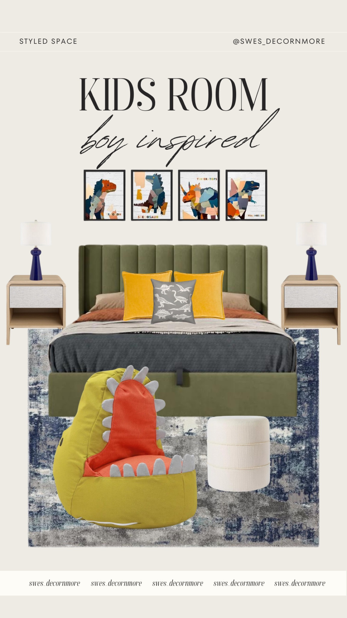 Here is a cute boys inspired bedroom with dinosaur decor! Look at how cool is this kids dinosaur chair!

#LTKKids #LTKSeasonal #LTKStyleTip