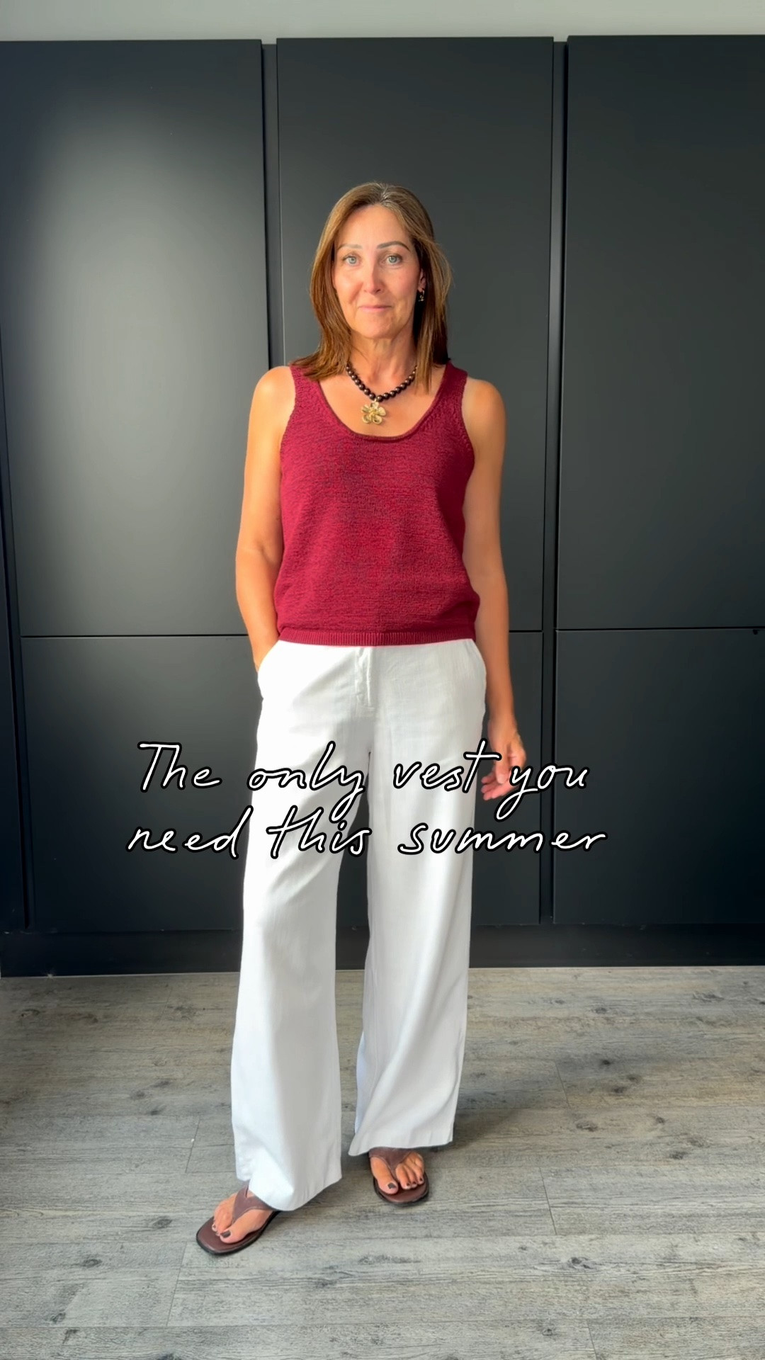 If you love the idea of wearing a vest in this hot weather but you hate the cling this one’s for you.

This light, cotton knitted vest is the solution. 4 beautiful colours to choose from - it looks expensive and chic - yet it’s only £20. 

It skims over you, rather than exposing any lumps and bumps and feels so lovely on your skin. 

Beautiful detailing at the neck and hem. It’s effortless, timeless and you’ll wear it for years.

Choosing summer pieces that give you confidence is the key to feeling great in the  heat. This is bra- friendly and breathable. 

I’m wearing a medium x

#LTKsummer #LTKstyletip #LTKover50style