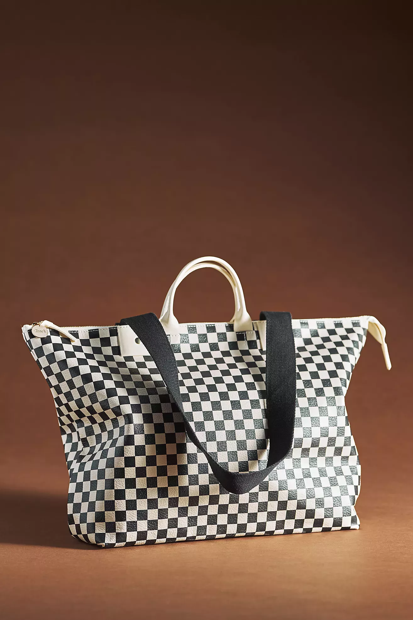 Clare V, Bags, New Clare V Lil Zip Sac Checkered Pouch