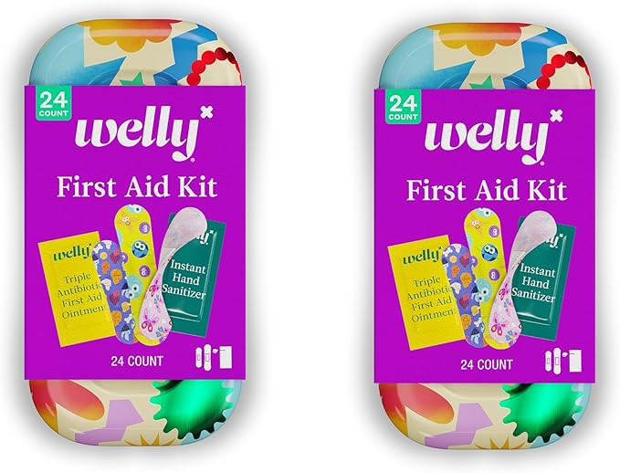 Welly Quick Fix, On The Go First Aid Kit, Assorted Bandages, Ointments, and Hand Sanitizer, Three... | Amazon (US)
