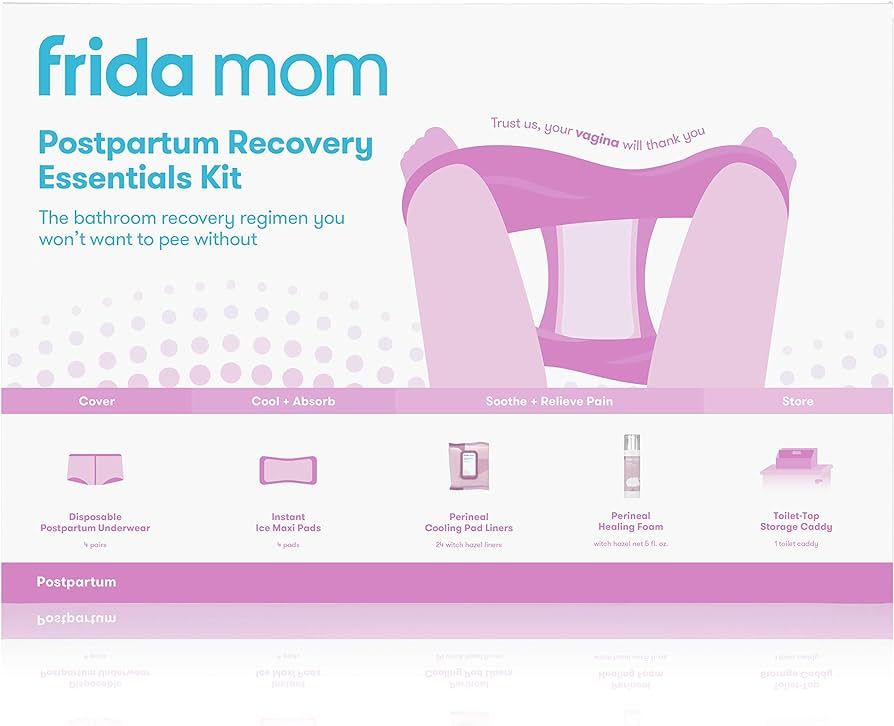 Frida Mom Postpartum Recovery Essentials Kit | Disposable Underwear, Ice Maxi Absorbency Pads, Co... | Amazon (US)
