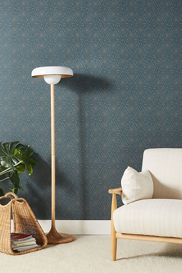 Norse Geometric Wallpaper By York Wallcoverings in Blue | Anthropologie (US)
