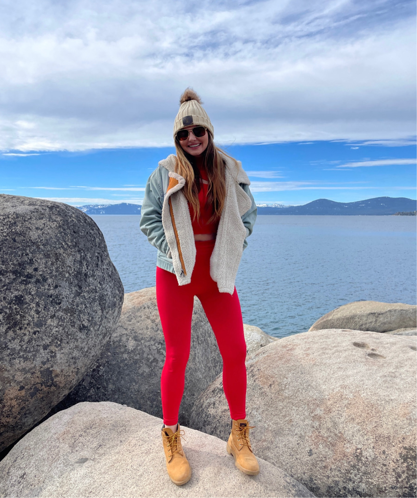 Cozy winter leggings outfit! Linked a similar look. LOVE my Levi jackets, they keep me so warm! Timberlands run true to size ❤️

#LTKstyletip #LTKshoecrush #LTKfit