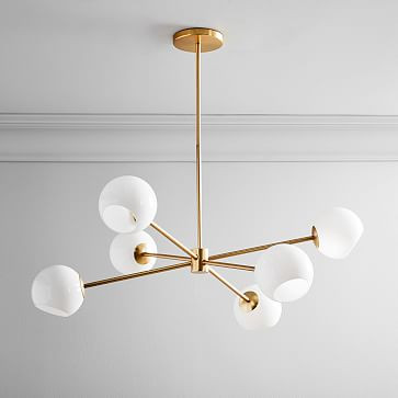 Staggered Glass 6-Light Chandelier - Milk | West Elm (US)