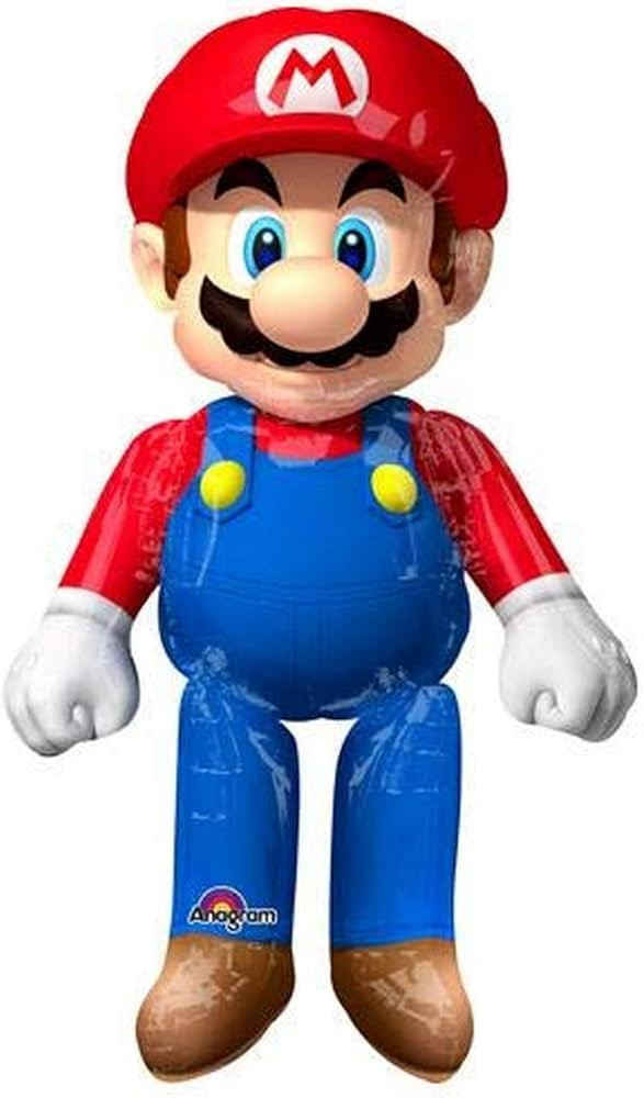 Anagram Mario Bros. Airwalkers Foil Balloon, 60", Multicolored | Amazon (US)