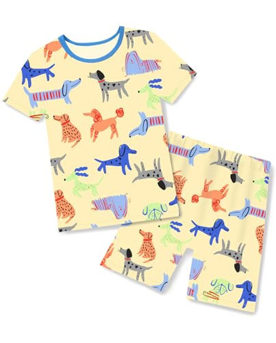 babee Reshinee Bamboo Viscose Toddler Animal Pajamas Boys Girls Kids Cool Short Summer Pjs Pyjamas Set 5-6Y Blue Dog 2pcs Sleepwear Jammies | Amazon (US)