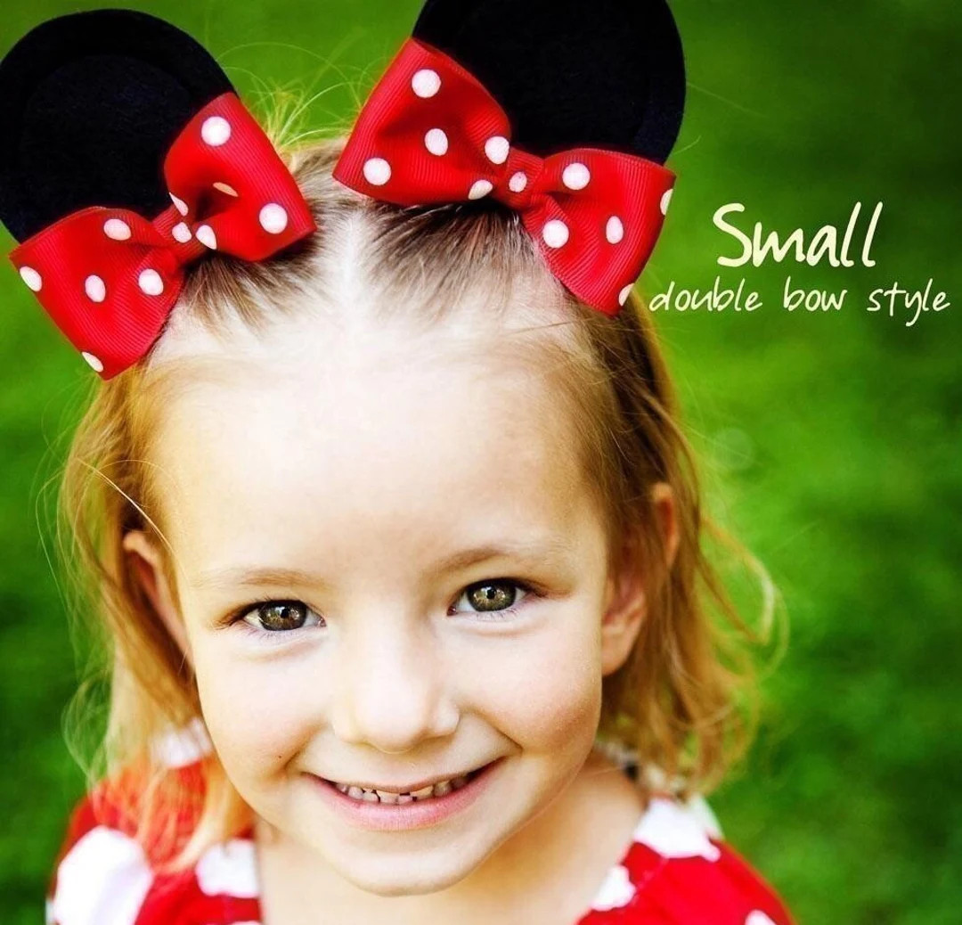 Minnie Mouse Ears, Hair Clips, Minnie Bow, Headband , Christmas, Red and White, Clip On, Mouse Ea... | Etsy (DACH)