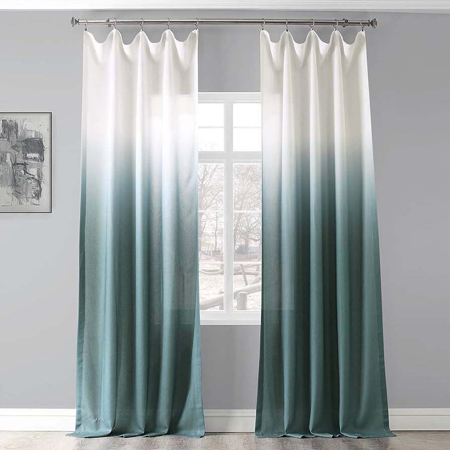 HPD Half Price Drapes Faux Linen Sheer Curtains for Living Room, Bedroom 50 X 96, FELCH-OMB1701-9... | Amazon (US)