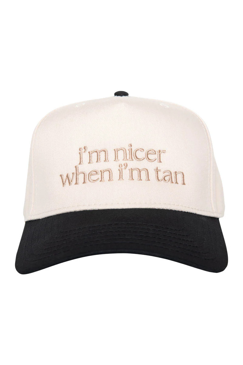 I'm Nicer When I'm Tan Funny Two-Toned Vintage Hats Black and Tan | Katydid.com
