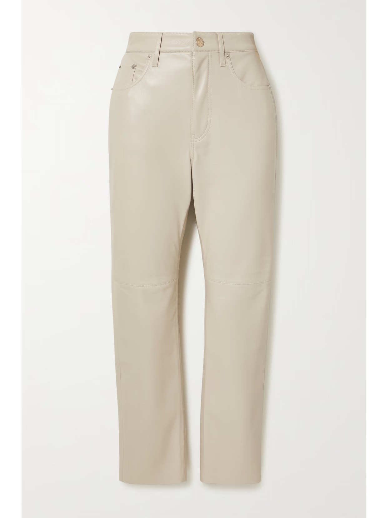 Nanushka - Vinni Cropped Vegan Leather Pants - Cream | NET-A-PORTER (US)