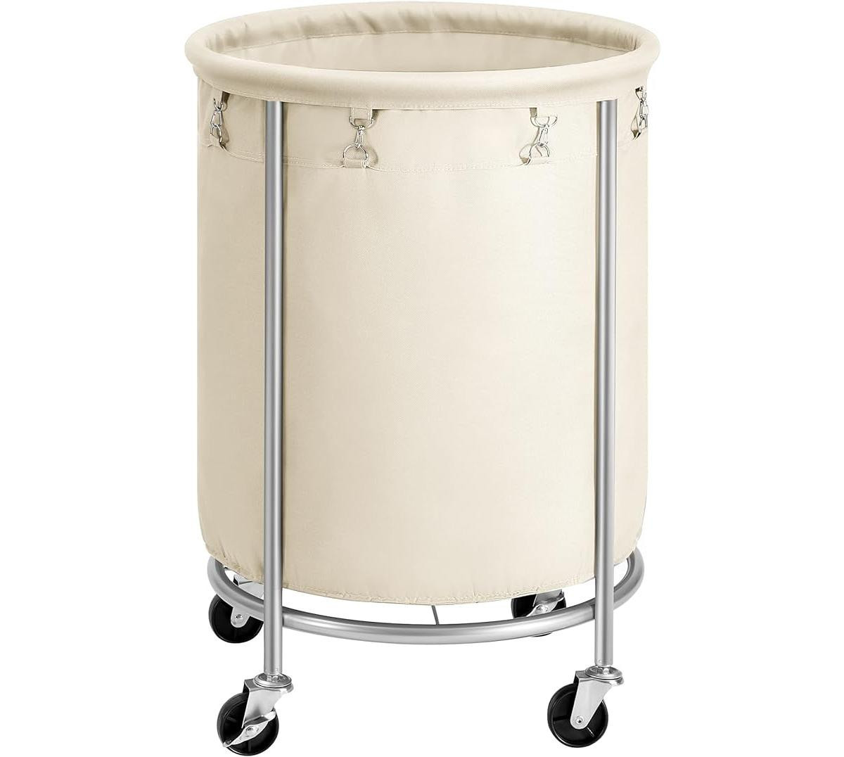 Songmics Home Laundry Basket with Wheels – 45-Gallon Rolling Laundry Hamper with Steel Frame, Cream and Silver - Cream | Macy's
